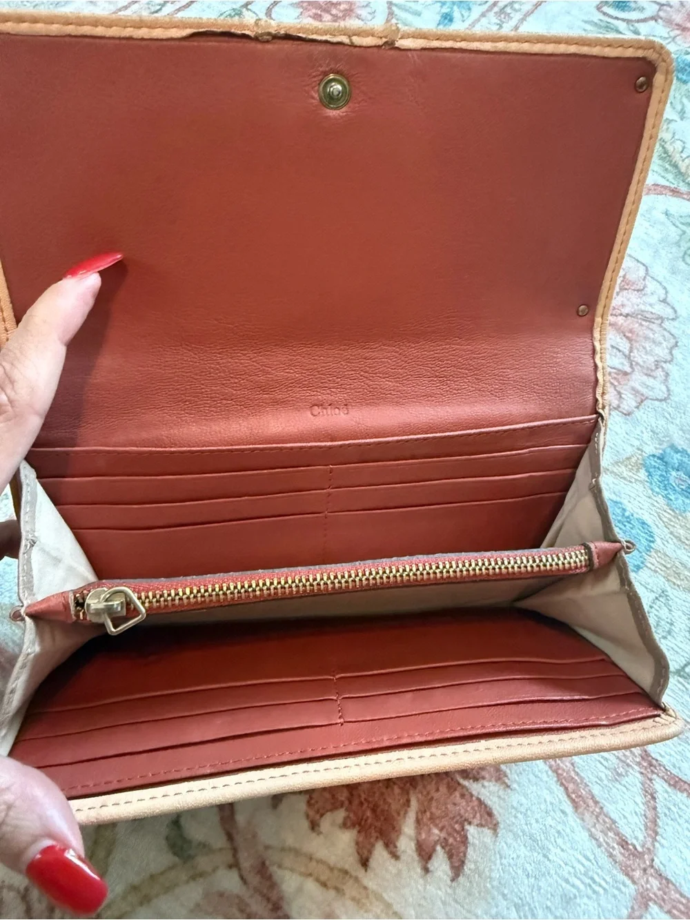 Chloe bow Leather Fold-Over Wallet